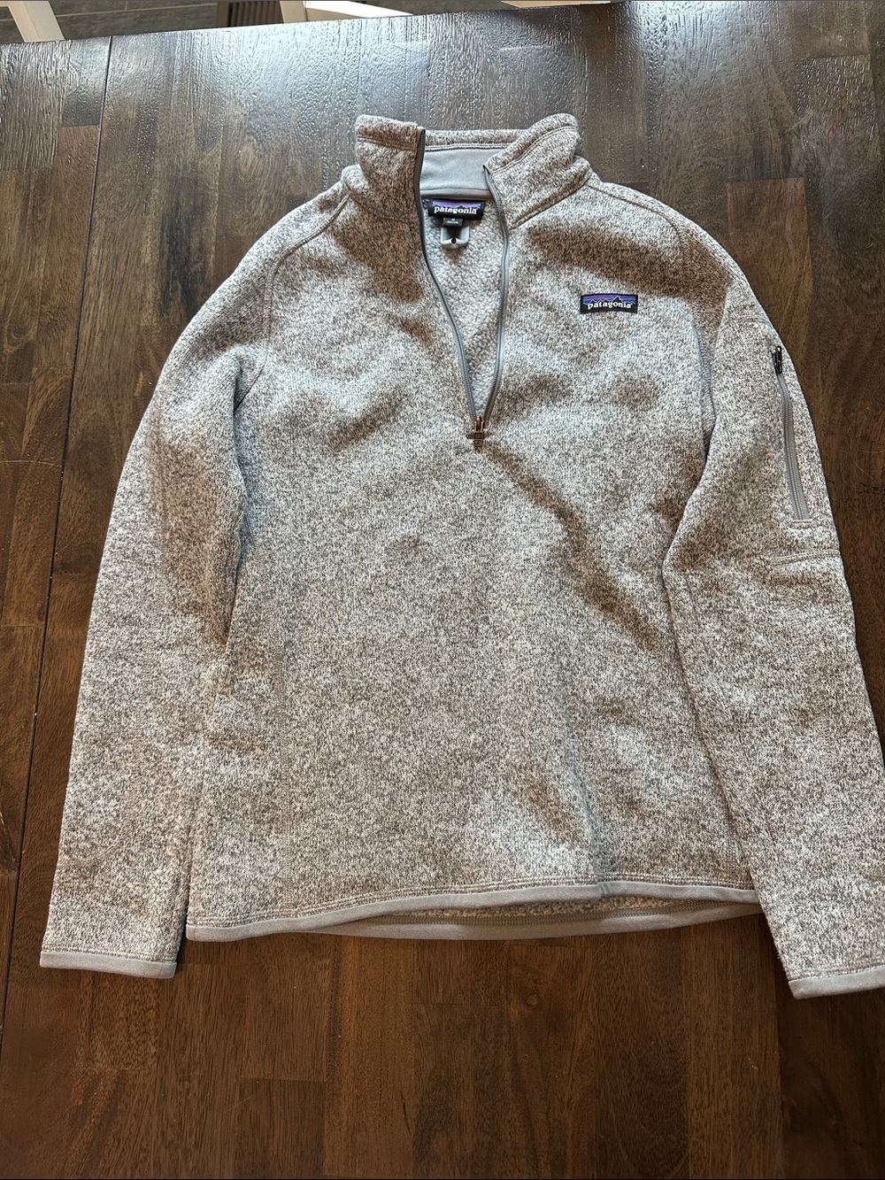 Patagonia Light Heather Gray Quarter-Zip Fleece Pullover